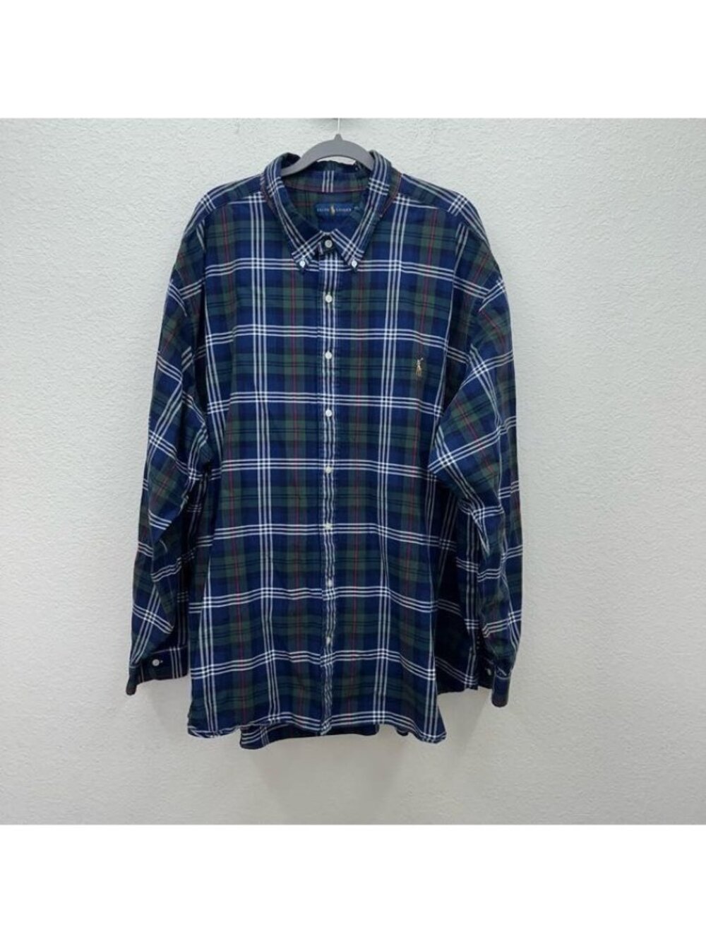 Ralph Lauren Long Sleeve Plaid Button Down 100% Cotton Shirt Mens Plus Size 4XB